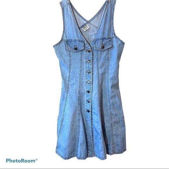 BWB Best World Brand Denim Button Front Vest Dress - Picture 2 of 10